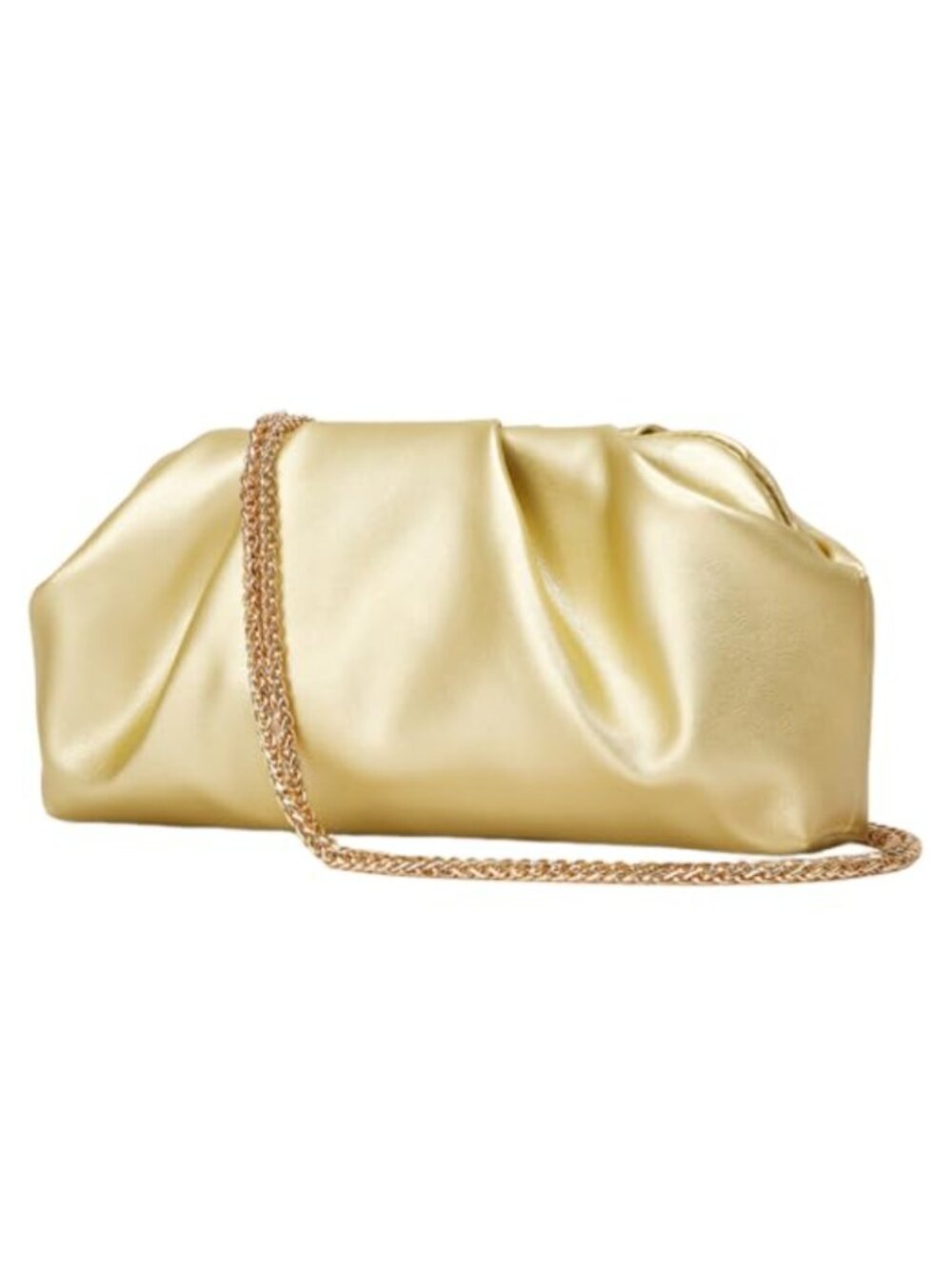 Vegan Leather Evening Clutch with Detachable Chain Crossbody Purse